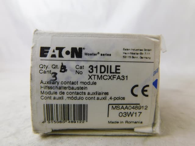 XTMCXFA31 Part Image. Manufactured by Eaton.