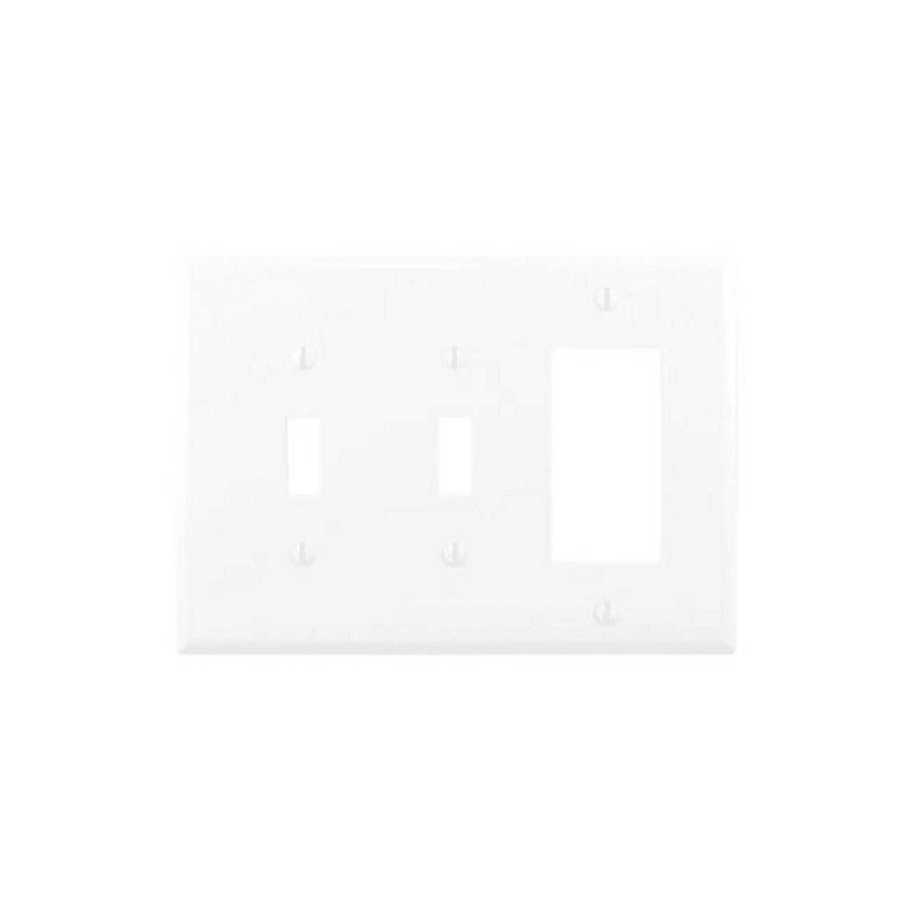 Eaton PJ226W PJ226W Eaton - Eaton Combination wallplate, White, Toggle, Toggle, Decorator Cutout, Polycarbonate, Three- gang, Mid-size Eaton PJ226W PJ226W Eaton - Eaton Combination wallplate, White, Toggle, Toggle, Decorator Cutout, Polycarbonate, Three- gang, Mid-size