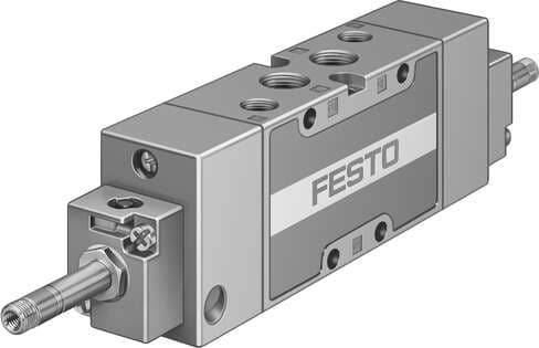 Festo 535937 solenoid valve MFH-5/3G-1/4-B-EX With manual override, without solenoid coil or socket. Solenoid coil and socket should be ordered separately. Valve function: 5/3 closed, Type of actuation: electrical, Width: 32 mm, Standard nominal flow rate: 1600 l/min, Festo 535937 solenoid valve MFH-5/3G-1/4-B-EX With manual override, without solenoid coil or socket. Solenoid coil and socket should be ordered separately. Valve function: 5/3 closed, Type of actuation: electrical, Width: 32 mm, Standard nominal flow rate: 1600 l/min,