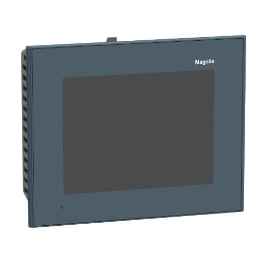 Schneider Electric HMIGTO2300FW Schneider Electric HMIGTO2300FW is an HMI / Display unit designed for operator dialogue with a touchscreen interface and Programmable Terminal (PT) capabilities. It supports up to 32 groups of 64 recipes, totaling a maximum of 1024 ingredients, and includes recipe curves, a log alarm log, and a built-in real-time clock. For connectivity, it features a USB mini-B port, a USB type A port, two RJ45 ports, and a 9-pin D-Sub connector. The communication protocols supported are Modbus, Modbus TCP/IP, Uni-TE, RS-232C, RS-485, and Ethernet TCP/IP. It requires a 24Vdc supply voltage and is designed for flush mounting. The HMIGTO2300FW operates within an ambient air temperature range of 0 to +50°C and offers a degree of protection rated at IP65, IP67, and NEMA 4X. It has a memory capacity of 64MB for applications and a 5.7" QVGA TFT display with 65K colors and LED backlight, supporting a pixel count of 320x240. The storage temperature range is -20 to +60°C. It runs on the Magelis Operating System and has an electrical durability of 50,000 hours for the backlight. Schneider Electric HMIGTO2300FW Schneider Electric HMIGTO2300FW is an HMI / Display unit designed for operator dialogue with a touchscreen interface and Programmable Terminal (PT) capabilities. It supports up to 32 groups of 64 recipes, totaling a maximum of 1024 ingredients, and includes recipe curves, a log alarm log, and a built-in real-time clock. For connectivity, it features a USB mini-B port, a USB type A port, two RJ45 ports, and a 9-pin D-Sub connector. The communication protocols supported are Modbus, Modbus TCP/IP, Uni-TE, RS-232C, RS-485, and Ethernet TCP/IP. It requires a 24Vdc supply voltage and is designed for flush mounting. The HMIGTO2300FW operates within an ambient air temperature range of 0 to +50°C and offers a degree of protection rated at IP65, IP67, and NEMA 4X. It has a memory capacity of 64MB for applications and a 5.7" QVGA TFT display with 65K colors and LED backlight, supporting a pixel count of 320x240. The storage temperature range is -20 to +60°C. It runs on the Magelis Operating System and has an electrical durability of 50,000 hours for the backlight.