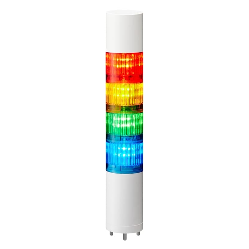 Patlite LR5-402WJBW-RYGB 50mm 4-tier Signal Tower, 24V DC, Direct Mount with Cable, Flashing/Buzzer, Off-white Patlite LR5-402WJBW-RYGB 50mm 4-tier Signal Tower, 24V DC, Direct Mount with Cable, Flashing/Buzzer, Off-white