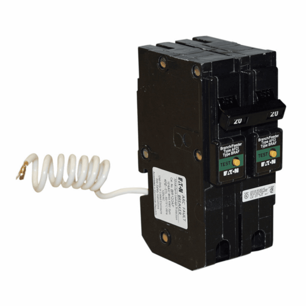 Eaton BRL220CAF BRL220CAF Eaton - Eaton BR AFCI circuit breaker, FIRE-GUARD AFCI Combination circuit breaker, 20 A, 10 kAIC, Two-pole, 120 V,120/240 V, BR, Common trip, #14-4 AWG Cu/Al, Type BR Loadcenters Eaton BRL220CAF BRL220CAF Eaton - Eaton BR AFCI circuit breaker, FIRE-GUARD AFCI Combination circuit breaker, 20 A, 10 kAIC, Two-pole, 120 V,120/240 V, BR, Common trip, #14-4 AWG Cu/Al, Type BR Loadcenters