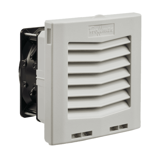 Hoffman HF0524514 HF05 Side-Mount Filter Fan, 24V, 12 CFM, Lt Gray Hoffman HF0524514 HF05 Side-Mount Filter Fan, 24V, 12 CFM, Lt Gray