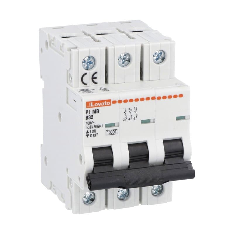 Lovato Electric P1MB3PB01 P1MB3PB01 Lovato - Miniature circuit breaker, 3P - 10kA. 3 modules, characteristic B, 1A Lovato Electric P1MB3PB01 P1MB3PB01 Lovato - Miniature circuit breaker, 3P - 10kA. 3 modules, characteristic B, 1A