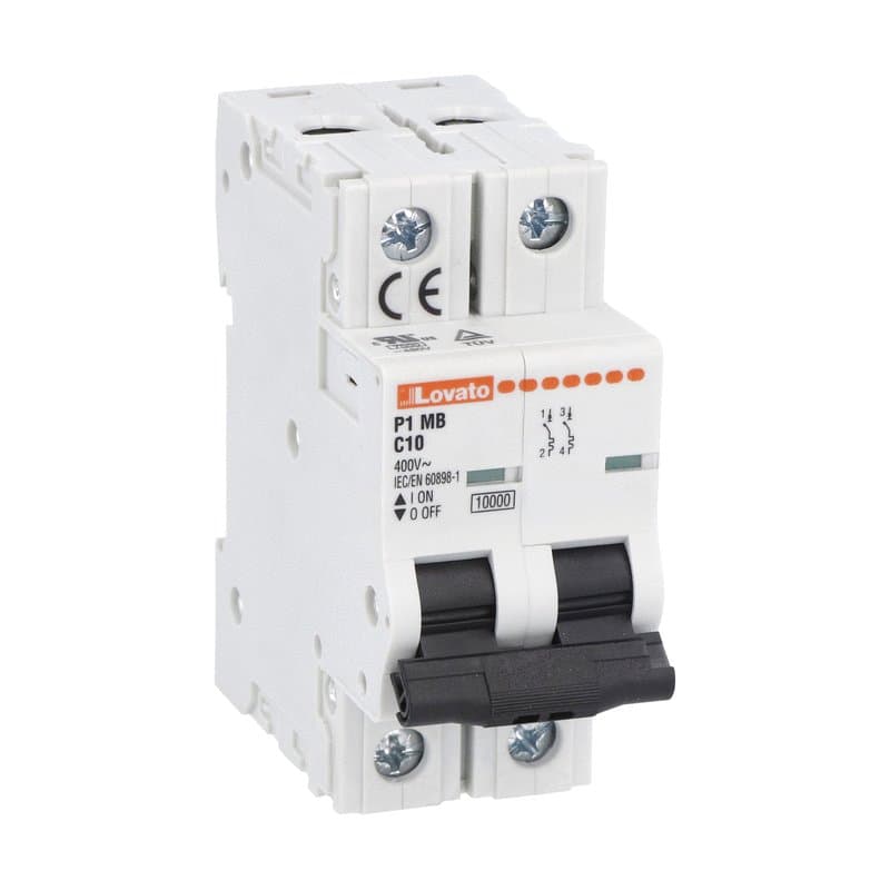 Lovato Electric P1MB2PC25 P1MB2PC25 Lovato - Miniature circuit breaker, 2P - 10kA. 2 modules, characteristic C, 25A Lovato Electric P1MB2PC25 P1MB2PC25 Lovato - Miniature circuit breaker, 2P - 10kA. 2 modules, characteristic C, 25A