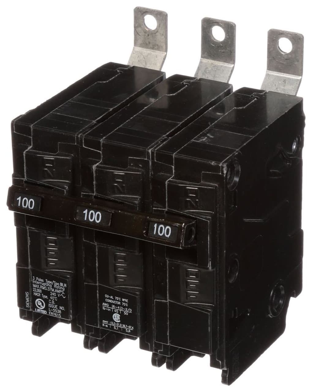 Siemens B3100H Siemens B3100H Miniature Circuit Breakers (MCBs) 3P 100A EA Siemens B3100H Siemens B3100H Miniature Circuit Breakers (MCBs) 3P 100A EA