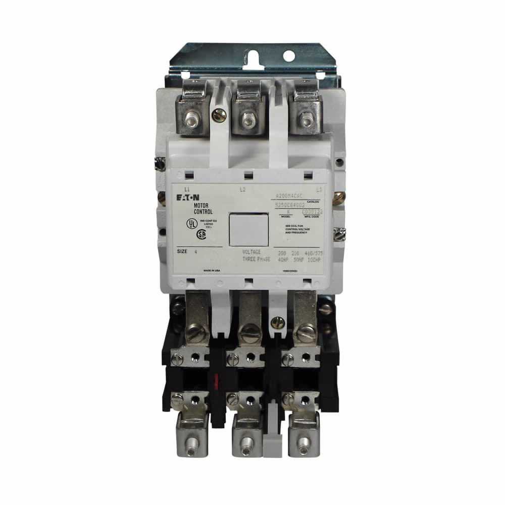 Eaton A200M5CAC A200M5CAC Eaton - Eaton Freedom NEMA motor control starter, Non-Reversing Starter, 120V/60 Hz or 110V/50 Hz coil voltage, 270A, Three-pole, Size 5, 75 hp at 208V, 100 hp at 240V, 200 hp at 480,600V, A200 series, Wired for Separate Control Eaton A200M5CAC A200M5CAC Eaton - Eaton Freedom NEMA motor control starter, Non-Reversing Starter, 120V/60 Hz or 110V/50 Hz coil voltage, 270A, Three-pole, Size 5, 75 hp at 208V, 100 hp at 240V, 200 hp at 480,600V, A200 series, Wired for Separate Control