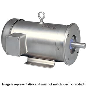 Baldor Electric Company CESSWDM3710T-5 Washdown Duty Motor; 7.5HP Power; 575VAC at 60HZ Voltage; 3 Phase; 1770RPM Speed; 213TC Frame; TEFC Enclosure; Foot Mounted; Stainless Steel Frame Baldor Electric Company CESSWDM3710T-5 Washdown Duty Motor; 7.5HP Power; 575VAC at 60HZ Voltage; 3 Phase; 1770RPM Speed; 213TC Frame; TEFC Enclosure; Foot Mounted; Stainless Steel Frame