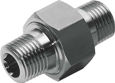Festo 534152 double nipple ESK-1/4-3/8 For angle compensation, made of brass. Pneumatic connection, port 1: R1/4, Pneumatic connection, port 2: R3/8, Materials note: Conforms to RoHS, Material double nipple: Brass Festo 534152 double nipple ESK-1/4-3/8 For angle compensation, made of brass. Pneumatic connection, port 1: R1/4, Pneumatic connection, port 2: R3/8, Materials note: Conforms to RoHS, Material double nipple: Brass