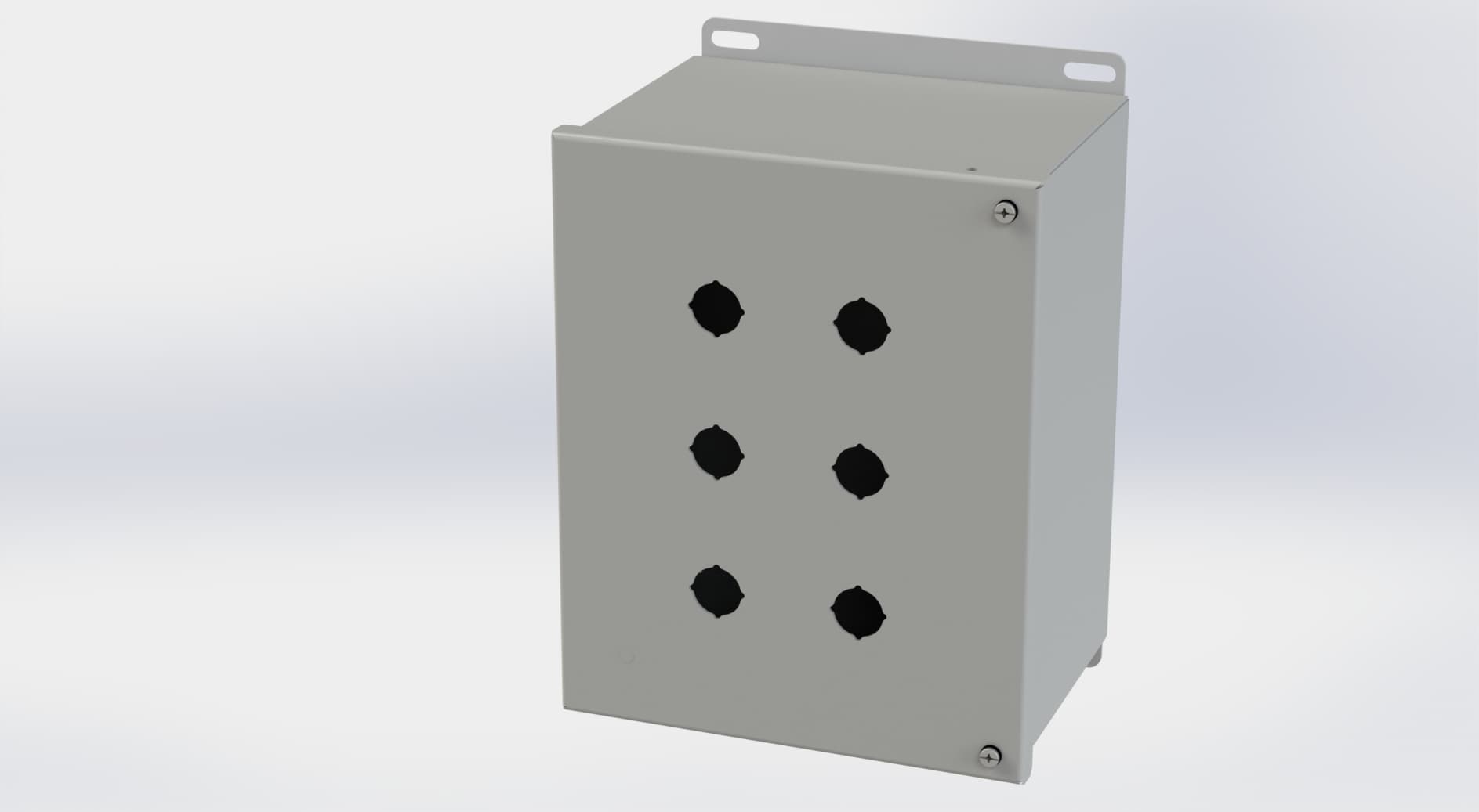 Saginaw Control SCE-6PBHI Hinged PB Enclosure, Height:10.13", Width:8.00", Depth:6.00", ANSI-61 gray powder coating inside and out. Optional sub-panels are powder coated white. Saginaw Control SCE-6PBHI Hinged PB Enclosure, Height:10.13", Width:8.00", Depth:6.00", ANSI-61 gray powder coating inside and out. Optional sub-panels are powder coated white.