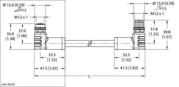 WKP46PT-2-WSP46PT Part Image. Manufactured by Turck.