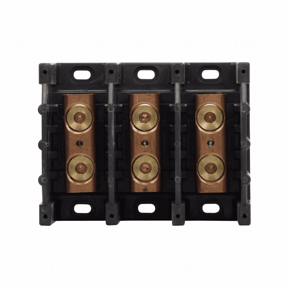 Cooper Bussmann 16301-3 16301-3 Cooper Bussmann - Eaton Bussmann series power splicer block, 600 Vac, 600 Vdc, 255A, Power splicer block, Three-pole, Splicer, SCCR: 10 kA, Black, Molded Thermoplastic Base, Tin-plated aluminum connector Cooper Bussmann 16301-3 16301-3 Cooper Bussmann - Eaton Bussmann series power splicer block, 600 Vac, 600 Vdc, 255A, Power splicer block, Three-pole, Splicer, SCCR: 10 kA, Black, Molded Thermoplastic Base, Tin-plated aluminum connector