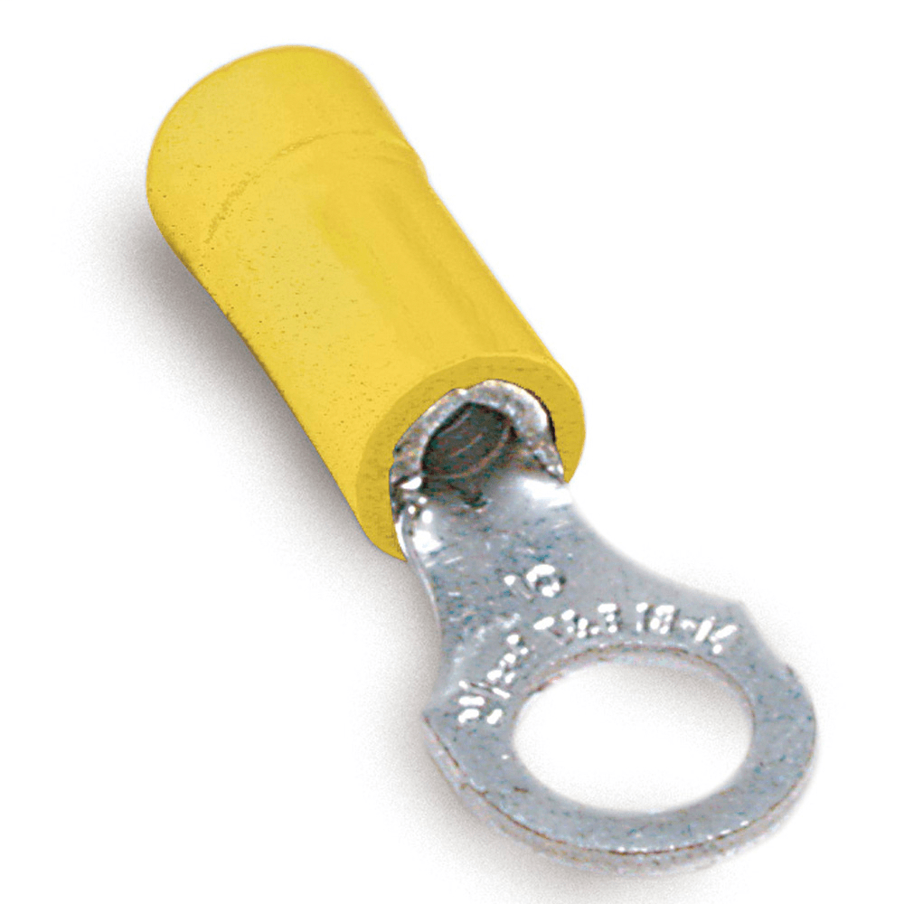 ABB Control 10RC-6 10RC-6 ABB Control - Vinyl-Insulated Ring Terminal, Length 1.06 Inches, Width .31 Inches, Maximum Insulation .210, Bolt Hole #6, Wire Range #12-#10 AWG, Color Yellow, Copper, Tin Plated ABB Control 10RC-6 10RC-6 ABB Control - Vinyl-Insulated Ring Terminal, Length 1.06 Inches, Width .31 Inches, Maximum Insulation .210, Bolt Hole #6, Wire Range #12-#10 AWG, Color Yellow, Copper, Tin Plated