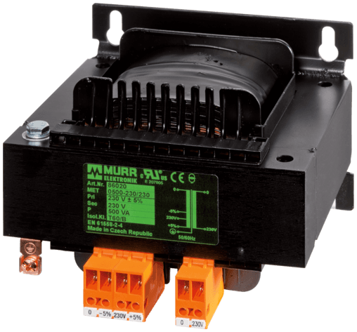 Murr Elektronik 6686051 6686051 Murrelektronik - MET 1-PHASE CONTROL AND ISOLATION TRANSFORMER, P: 1000VA IN: 400VAC+/- 5% OUT: 230VAC, with spring clamp connection Murr Elektronik 6686051 6686051 Murrelektronik - MET 1-PHASE CONTROL AND ISOLATION TRANSFORMER, P: 1000VA IN: 400VAC+/- 5% OUT: 230VAC, with spring clamp connection