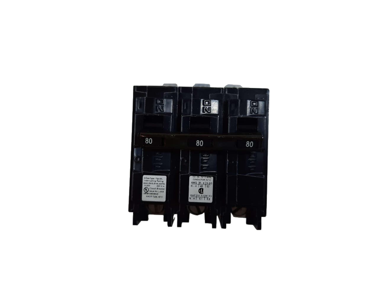 Siemens B380 240 VAC, 80 A, 10 kA, 3-Pole, Bolt-On Mount, Molded Case, Common Trip, Thermal Magnetic Trip Unit, Branch Siemens B380 240 VAC, 80 A, 10 kA, 3-Pole, Bolt-On Mount, Molded Case, Common Trip, Thermal Magnetic Trip Unit, Branch