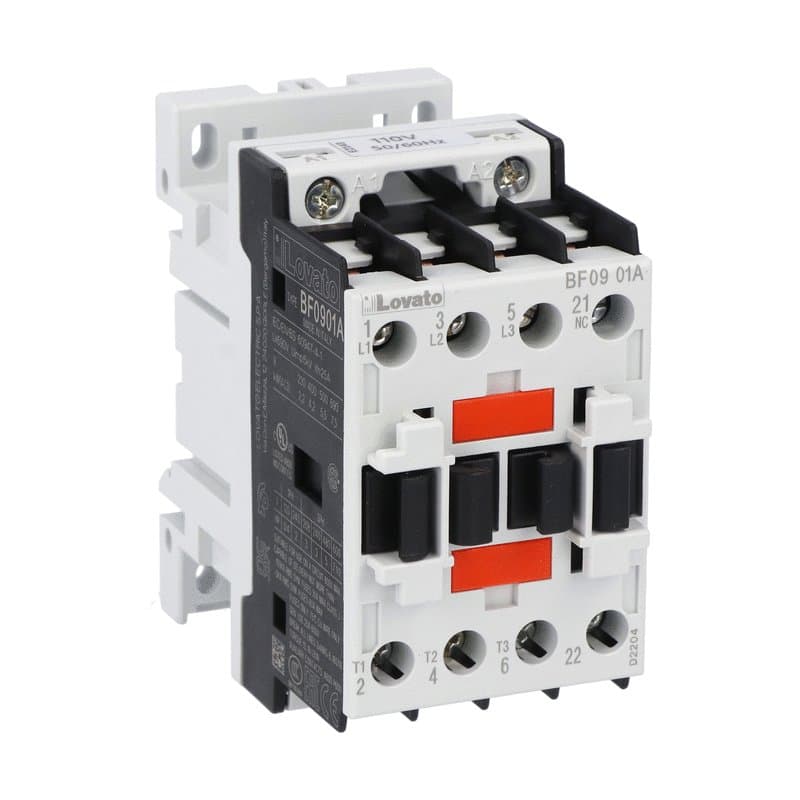 Lovato Electric BF0901A042 BF0901A042 Lovato - Three-pole contactor, IEC operating current Ie (AC3) = 9A, AC coil 50/60Hz, 42VAC, 1NC auxiliary contact Lovato Electric BF0901A042 BF0901A042 Lovato - Three-pole contactor, IEC operating current Ie (AC3) = 9A, AC coil 50/60Hz, 42VAC, 1NC auxiliary contact