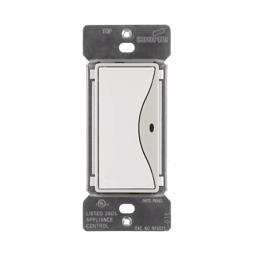Eaton RF9501WS RF9501WS Eaton - Eaton Z-Wave designer switch, Power Failure Memory, 15A, 120V, White satin, 60 Hz, LED, CFL, incandescent, MLV, ELV, fluorescent, and halogen, Single-pole, Three-way, Multi-location, Used with RF9517 Eaton RF9501WS RF9501WS Eaton - Eaton Z-Wave designer switch, Power Failure Memory, 15A, 120V, White satin, 60 Hz, LED, CFL, incandescent, MLV, ELV, fluorescent, and halogen, Single-pole, Three-way, Multi-location, Used with RF9517