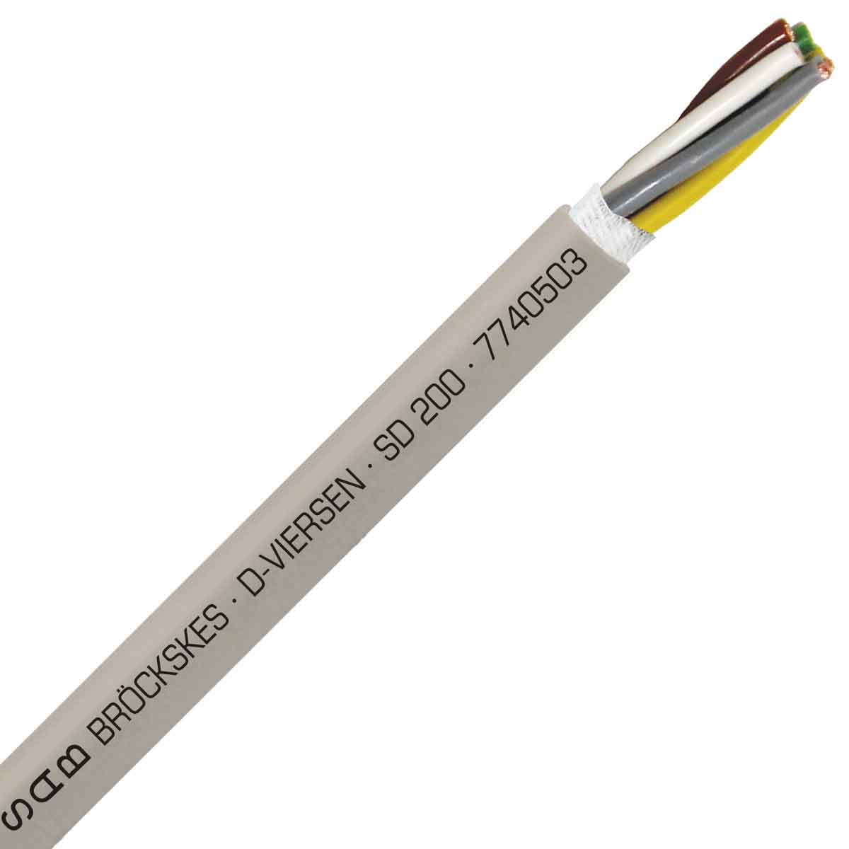 SAB 7740503 SD 200 - 22 AWG/5c, halogen free continuous flex oil resistant data & control cable, CE, RoHS SAB 7740503 SD 200 - 22 AWG/5c, halogen free continuous flex oil resistant data & control cable, CE, RoHS