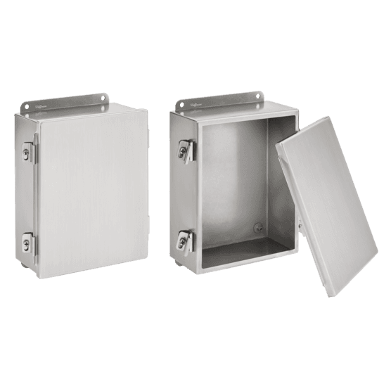 Hoffman A6044NFSS6 Clamp Cover Junction Box, 4X, 6x4x4, SS 316 Hoffman A6044NFSS6 Clamp Cover Junction Box, 4X, 6x4x4, SS 316