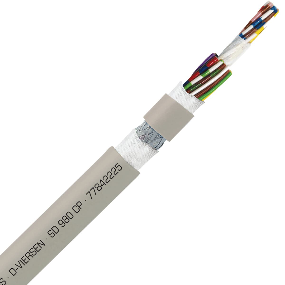 SAB 77842225 SD 980 CP - 22 AWG/25c, shielded halogen-free heavy duty continuous flex PUR data cable, UL, CSA, CE, RoHS SAB 77842225 SD 980 CP - 22 AWG/25c, shielded halogen-free heavy duty continuous flex PUR data cable, UL, CSA, CE, RoHS
