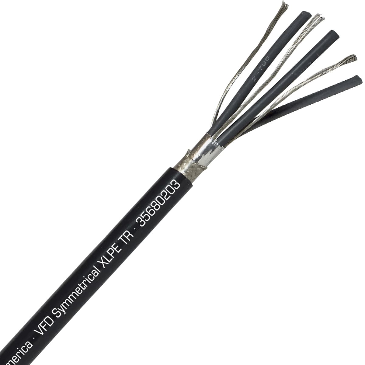 SAB 35680203 VFD Symmetrical XLPE TR - 2 AWG/3c, oil resistant shielded VFD cable with 10/3 ground, UL, CSA, CE, RoHS SAB 35680203 VFD Symmetrical XLPE TR - 2 AWG/3c, oil resistant shielded VFD cable with 10/3 ground, UL, CSA, CE, RoHS