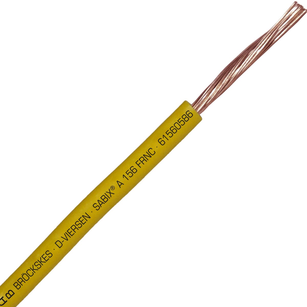 SAB 61560586 SABIX A 156 FRNC - 12 AWG/1c, flame retardant halogen-free 750V yellow hook-up wire, CE, RoHS SAB 61560586 SABIX A 156 FRNC - 12 AWG/1c, flame retardant halogen-free 750V yellow hook-up wire, CE, RoHS