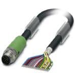 Phoenix Contact 1430213 Sensor/actuator cable, 17-position, PUR/PVC, black RAL 9005, shielded, Plug straight M12 SPEEDCON, coding: A, on free cable end, cable length: 3 m Phoenix Contact 1430213 Sensor/actuator cable, 17-position, PUR/PVC, black RAL 9005, shielded, Plug straight M12 SPEEDCON, coding: A, on free cable end, cable length: 3 m