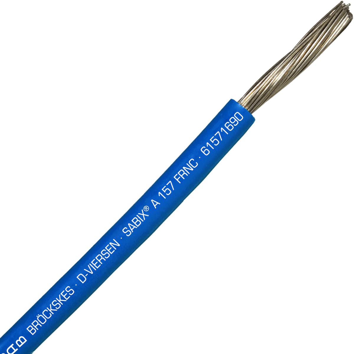 SAB 61571690 SABIX A 157 FRNC - 4 AWG/1c, flame retardant halogen-free 1000V gentian blue hook-up wire, UL, CE, RoHS SAB 61571690 SABIX A 157 FRNC - 4 AWG/1c, flame retardant halogen-free 1000V gentian blue hook-up wire, UL, CE, RoHS