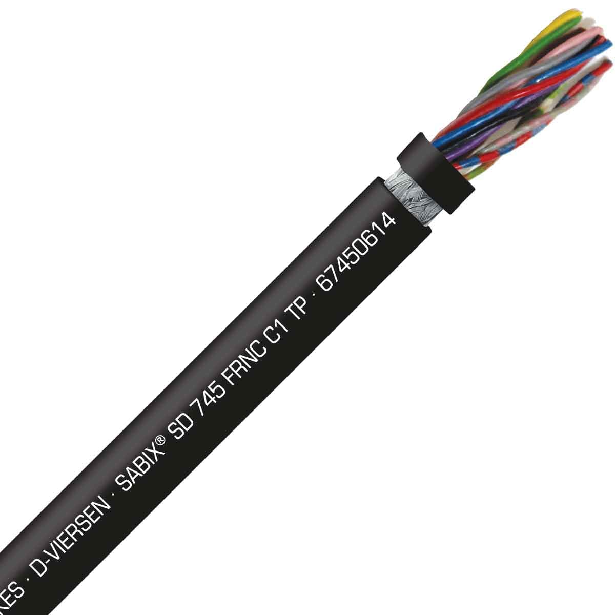 SAB 67450614 SABIX SD 745 C FRNC C1 TP - 26 AWG/6pr, shielded halogen-free flame retardant continuous flex data cable, CE, RoHS SAB 67450614 SABIX SD 745 C FRNC C1 TP - 26 AWG/6pr, shielded halogen-free flame retardant continuous flex data cable, CE, RoHS
