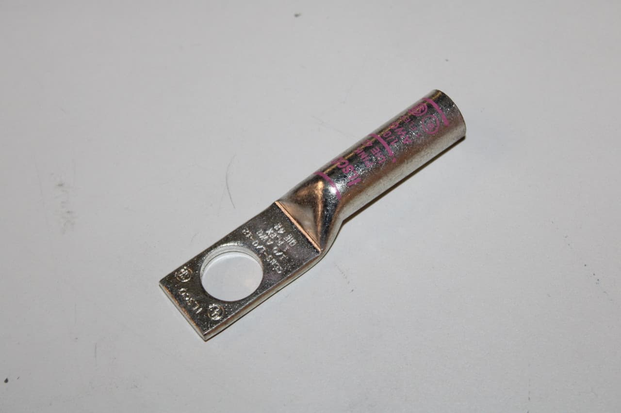 Ilsco CLNS-1/0-12 35 kV, 1/0 AWG Stranded, 1/2" Stud, 3.106" L, Silver, Electro Tin Plated Seamless Copper, 1-Hole, Long Barrel, Compression Cable Lug (10 per Pack) Ilsco CLNS-1/0-12 35 kV, 1/0 AWG Stranded, 1/2" Stud, 3.106" L, Silver, Electro Tin Plated Seamless Copper, 1-Hole, Long Barrel, Compression Cable Lug (10 per Pack)