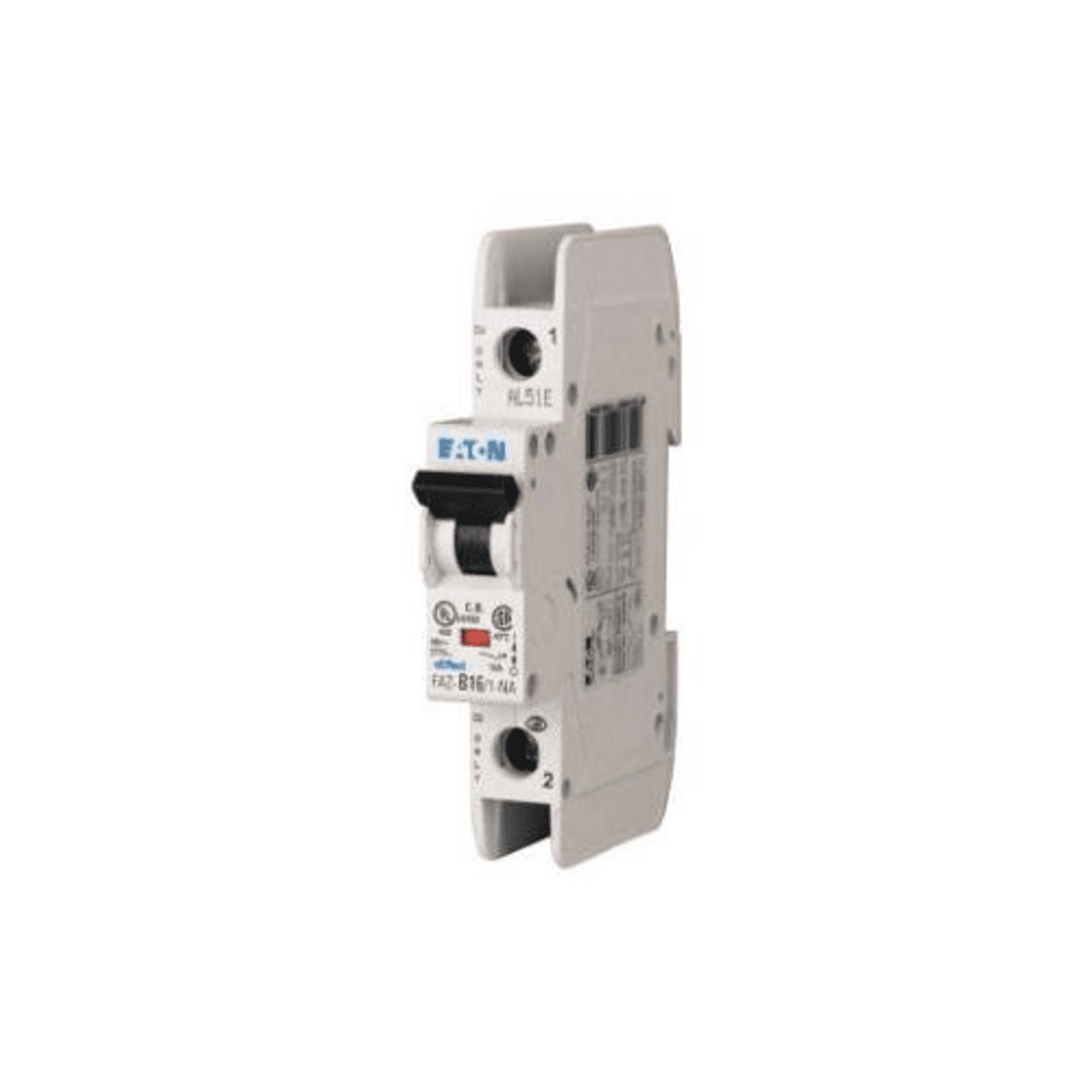 Eaton FAZ-C1.5/1-NA-SP Eaton FAZ branch protector,UL 489 Industrial miniature circuit breaker - supplementary protector,Single package,Medium levels of inrush current are expected,1.5 A,10 kAIC,Single-pole,277 V,5-10X /n,Q38,50-60 Hz,Screw terminals,C Curve Eaton FAZ-C1.5/1-NA-SP Eaton FAZ branch protector,UL 489 Industrial miniature circuit breaker - supplementary protector,Single package,Medium levels of inrush current are expected,1.5 A,10 kAIC,Single-pole,277 V,5-10X /n,Q38,50-60 Hz,Screw terminals,C Curve