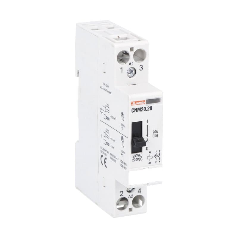 Lovato Electric CNM2020220 CNM2020220 Lovato - Modular contactor with manual control, one or two-pole, 20A AC1, 220...230VAC (2NO) Lovato Electric CNM2020220 CNM2020220 Lovato - Modular contactor with manual control, one or two-pole, 20A AC1, 220...230VAC (2NO)
