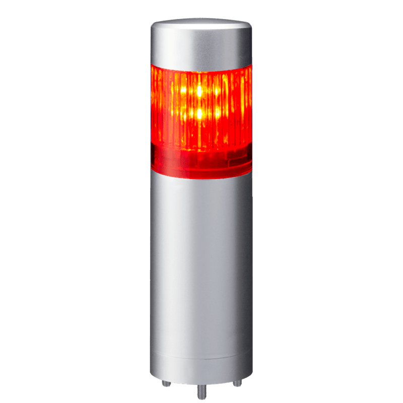 Patlite LR4-102WJNU-R 40mm 1-tier Signal Tower, 24V DC, Direct Mount with Cable, No Flashing/Buzzer, Silver body, Red LED Module Patlite LR4-102WJNU-R 40mm 1-tier Signal Tower, 24V DC, Direct Mount with Cable, No Flashing/Buzzer, Silver body, Red LED Module