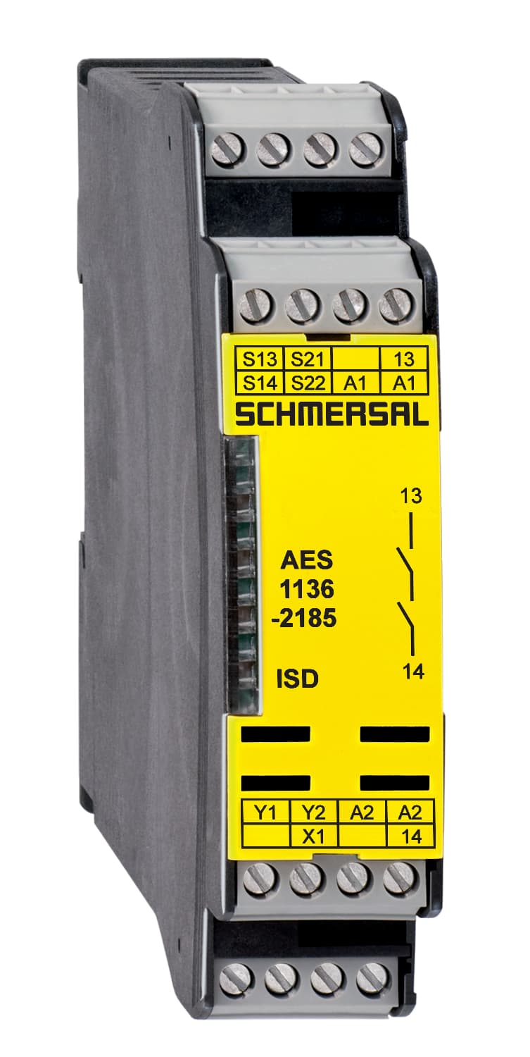 Schmersal AES 1136-2185 Safe signal processing; Monitoring of BNS range magnetic safety sensors; 1 safety contact, STOP 0; 2 Signalling outputs Schmersal AES 1136-2185 Safe signal processing; Monitoring of BNS range magnetic safety sensors; 1 safety contact, STOP 0; 2 Signalling outputs