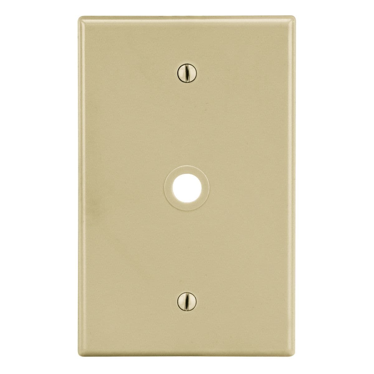 Hubbell PJ11I Wallplate, Mid-Size 1-Gang, .406" Opening, Box Mount, Ivory ; High-impact, self-extinguishing polycarbonate material ; More Rigid ; Sharp lines and less dimpling ; Smooth satin finish ; Blends into wall with an optimum finish ; Smooth Satin Finish Hubbell PJ11I Wallplate, Mid-Size 1-Gang, .406" Opening, Box Mount, Ivory ; High-impact, self-extinguishing polycarbonate material ; More Rigid ; Sharp lines and less dimpling ; Smooth satin finish ; Blends into wall with an optimum finish ; Smooth Satin Finish