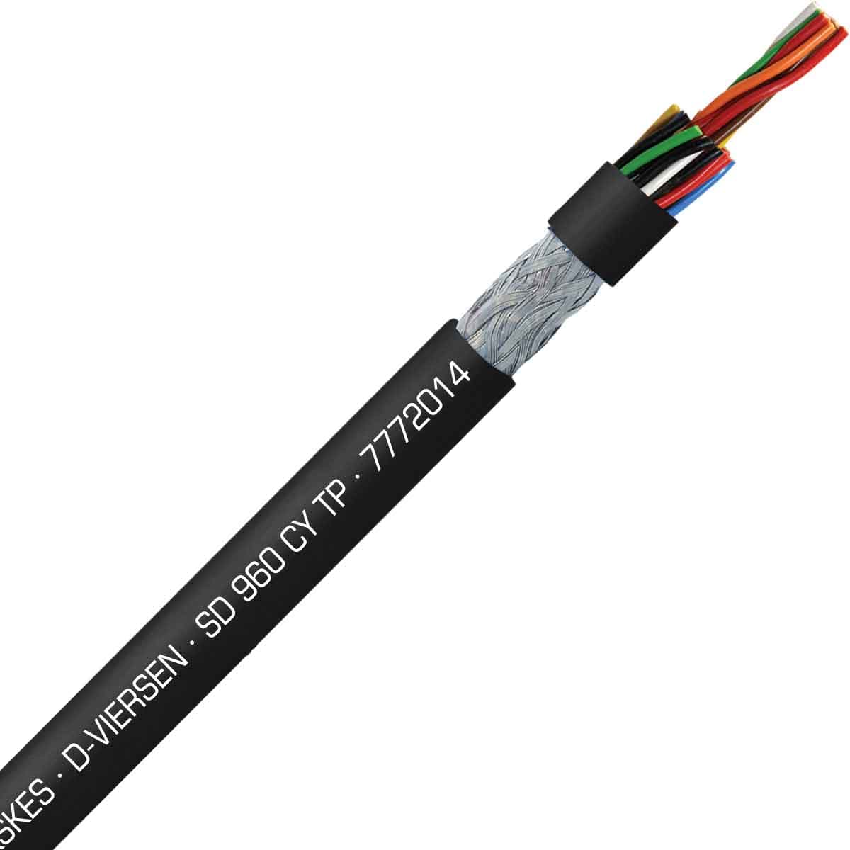 SAB 7772014 S 960 CY TP - 20 AWG/14pr, shielded oil resistant continuous flex PVC paired data cable, UL, CE, RoHS SAB 7772014 S 960 CY TP - 20 AWG/14pr, shielded oil resistant continuous flex PVC paired data cable, UL, CE, RoHS