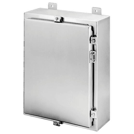 Hoffman A16H1606SSLP Wallmount, Hinged with NEMA Clamps, Type 4X, 16x16x6, SS 304 Hoffman A16H1606SSLP Wallmount, Hinged with NEMA Clamps, Type 4X, 16x16x6, SS 304