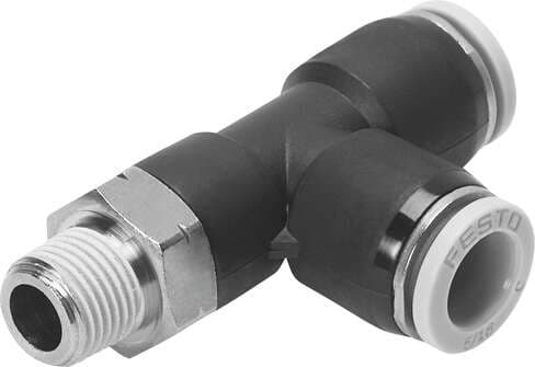 Festo 564716 push-in T-fitting QBTL-1/4-1/4-U 360° orientable, male thread with external hexagon. Size: Standard, Nominal size: 0,177 ", Type of seal on screw-in stud: coating, Assembly position: Any, Design structure: Push/pull principle Festo 564716 push-in T-fitting QBTL-1/4-1/4-U 360° orientable, male thread with external hexagon. Size: Standard, Nominal size: 0,177 ", Type of seal on screw-in stud: coating, Assembly position: Any, Design structure: Push/pull principle
